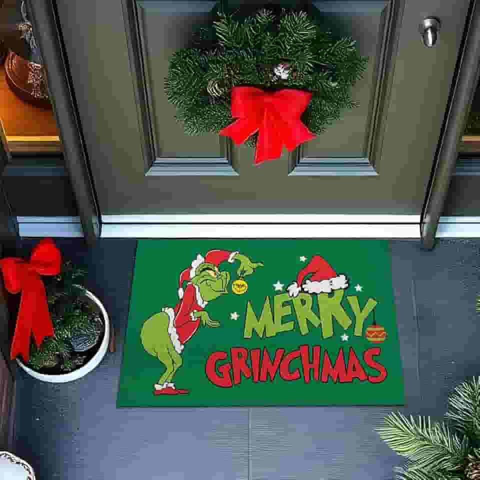 Tapete De Porta Capacho Divertido Merry Grinchmas Ca954
