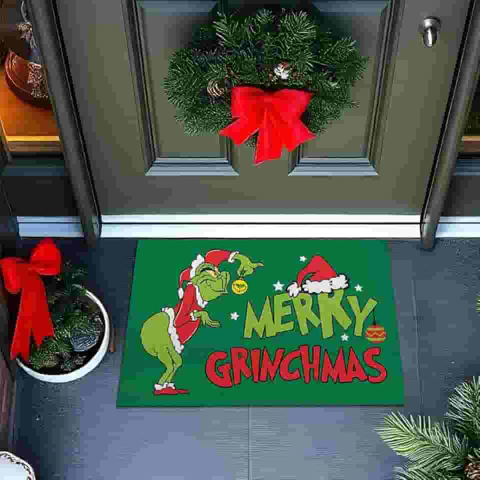 Tapete De Porta Capacho Divertido Merry Grinchmas Ca954