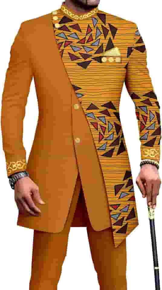 Ternos africanos para homens, conjunto de blazer e calça com estampa bordada, terno de negócios, festa, casamento, noite