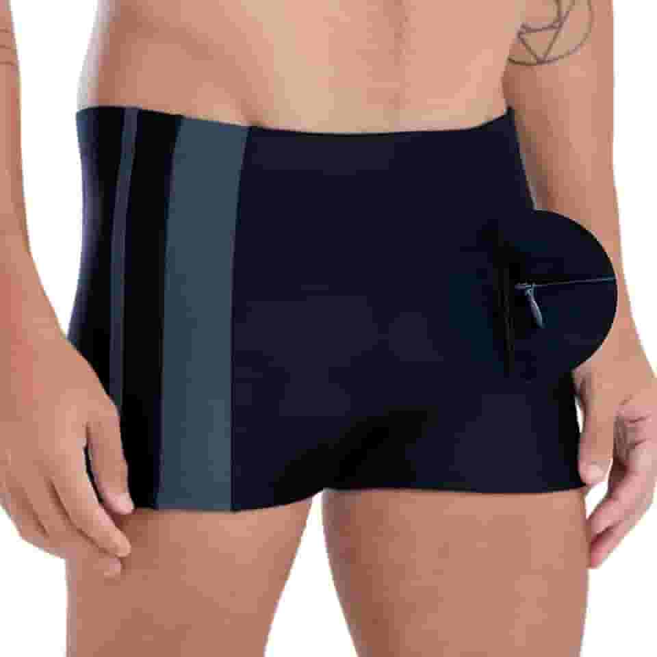 Sunga Boxer Praia Mash Com Bolso Zíper Uv 50+ Dryfast