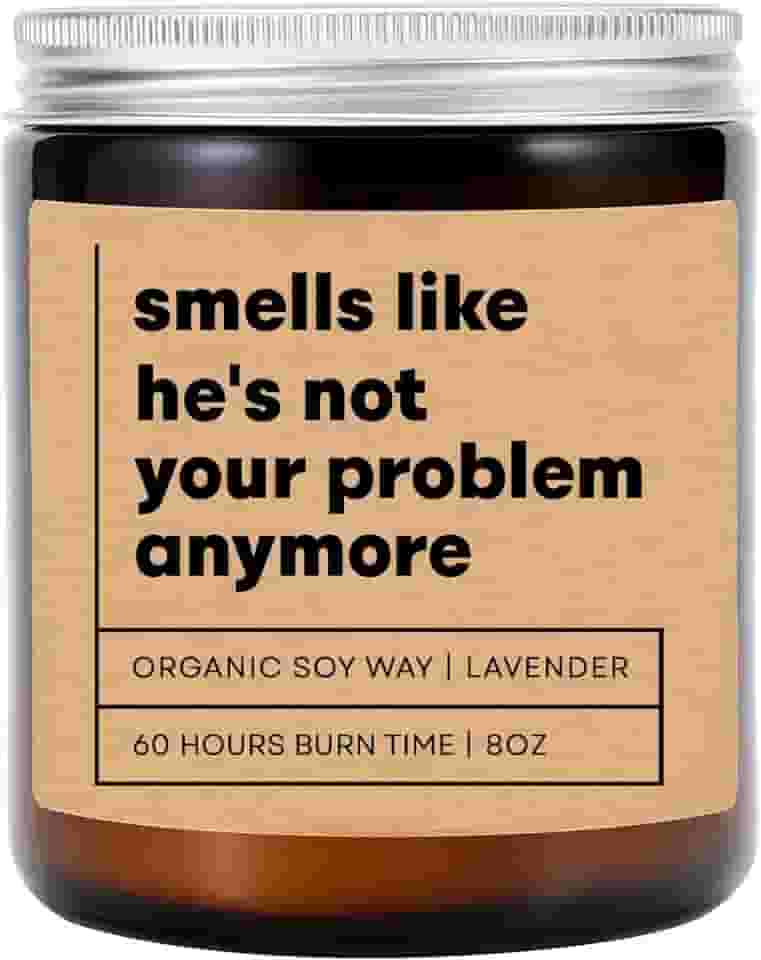 Smells Like He's Not Your Problem Anymore - Vela engraçada para separar - presente engraçado para divorciada - ex-namorado - vela - presente para ela - presente para amiga - presente para