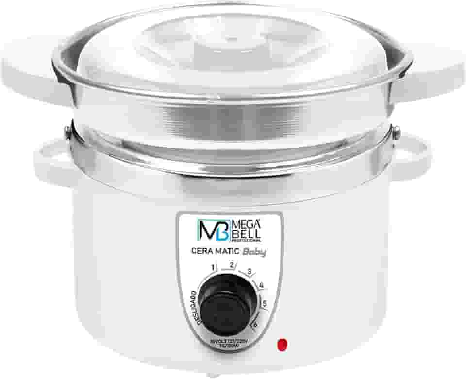 Mega Bell, Panela aquecedora de cera para depilação, Termocera, Cera-Matic Baby, Com refil, Bivolt, 200g, Branca