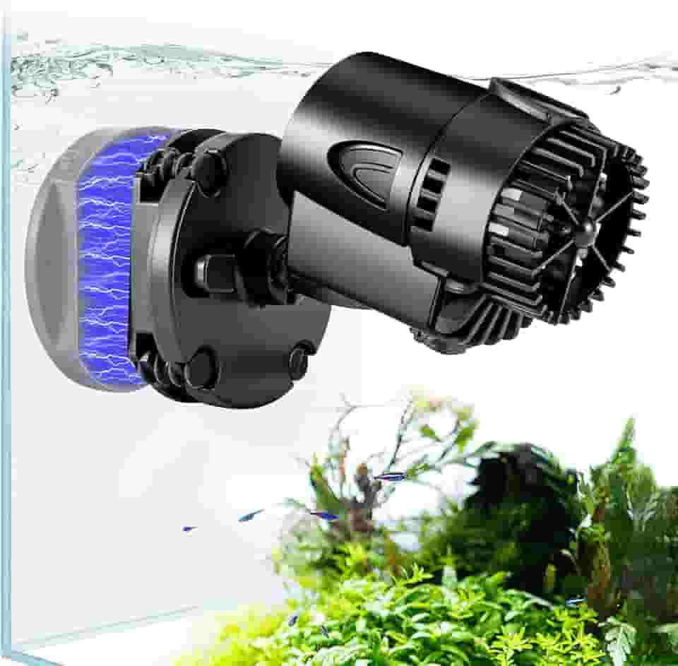 AQQA Bomba Wave Maker, Bomba De Circulação De Aquário 530Gph Bomba Motorizada Submersível Rotativa De 360 Graus Com Base De Sucção Magnética Para Aquários Marinhos E De Água Doce (3W)