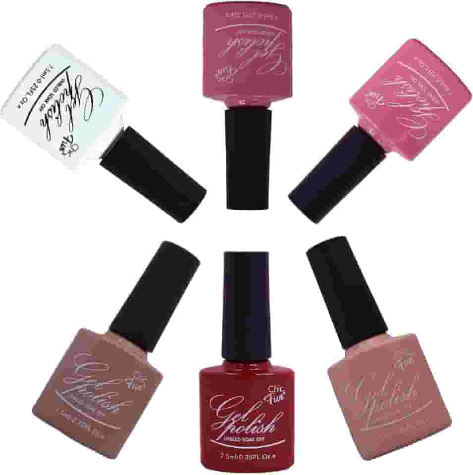 Kit 6un Esmalte Em gel Polish Gel Color Unha Profissional 7,5ml
