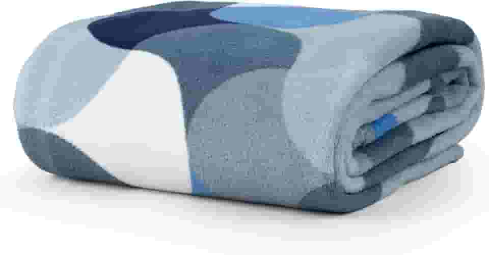 Cobertor Queen Manta Microfibra Fleece 01 Peça (Toque Aveludado) Tati Azul