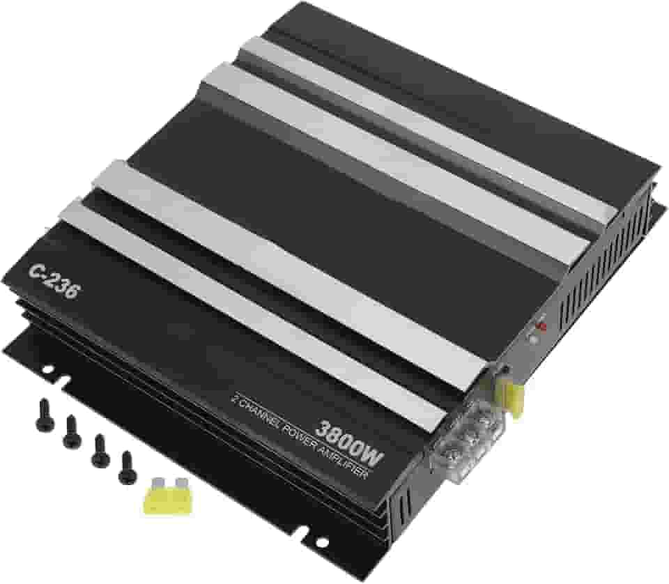 Amplificador Car Audio 2 Canais 3800W Potência Máxima Som Automotivo, Conexão Stereo, Design em Preto para modulo taramps, amplificador de som