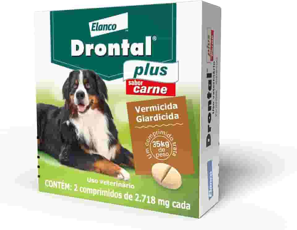 Vermífugo Bayer Drontal Plus Sabor Carne para Cães de até 35kg - 2 Comprimidos