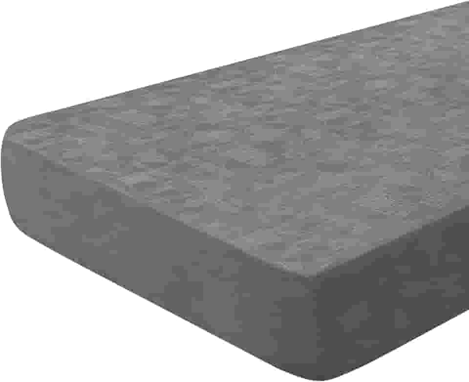 SearchI Capas de almofada de sofá de couro sintético de substituição reversível, capa de assento de sofá, protetor de móveis, capa macia com fundo elástico (grande, cinza poliuretano)