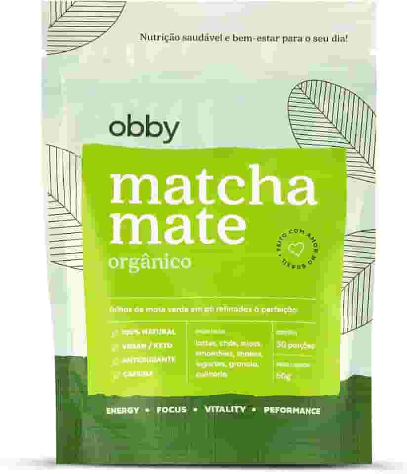 Obby Erva Mate Premium - Estilo Matcha - 60g - Energia Limpa, Super Antioxidante, Sustentável - Versátil para Bebidas e Receitas