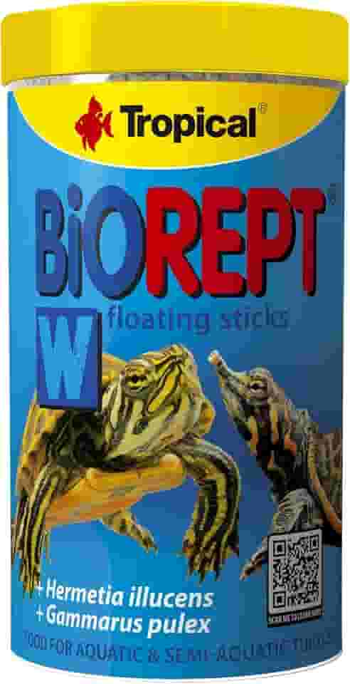 Tropical Biorept W - Rações Em Bastões Com Múltiplos Ingredientes Para As Tartarugas Aquáticas Com Krill E Gammarus - Pote 150G