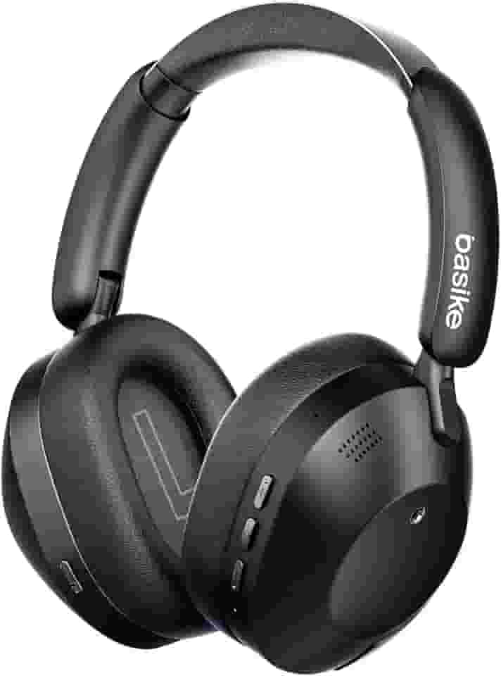Fone de Ouvido Bluetooth 5.4, Headphone Bluetooth com Microfone, Cancelamento de Ruído Ativo Híbrido (Hybrid ANC), Modo Transparente, Hi-Pure Áudio, 50H de Bateria – Preto