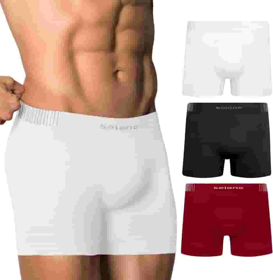 Kit 3 Cueca Boxer Sem Costura Selene Alta Performance Poliamida Cós 40MM Masculino Adulto