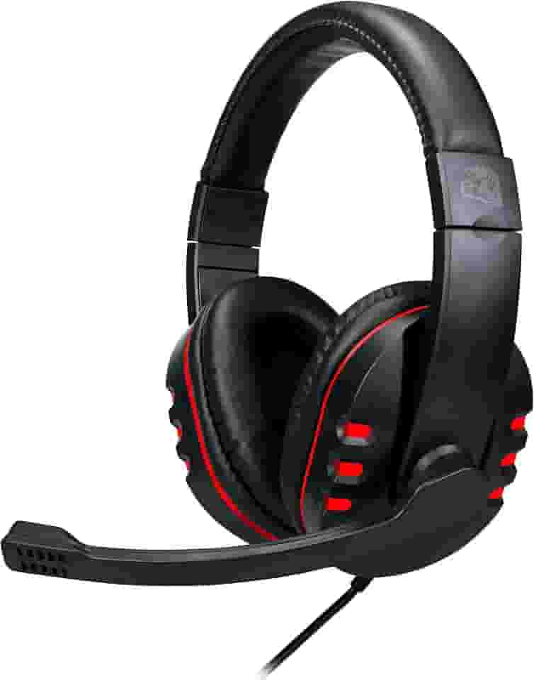 Headset Gamer Multiplataforma USB 2.0 com Controle Multi Função Sem Uso de Software Preto/Vermelho TYSON - HGTN ELG