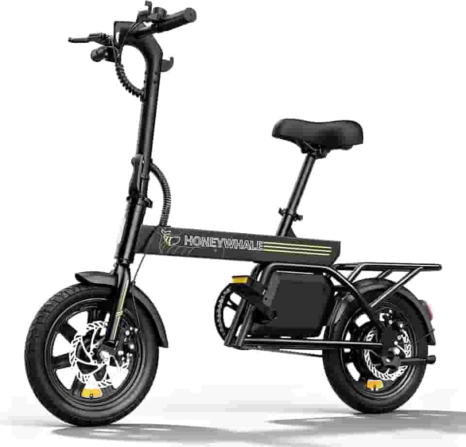 HONEYWHALE B20 Bicicleta Elétrica, 440W-35KM-25KM/H-120KG, Scooter Motor-Adulto-Bike-Autonomia-Velocidade Máxima-Carga-Honey Whale-Fat-Dobravel, 14 Aro, Freios a Disco Dianteiros e Traseiros