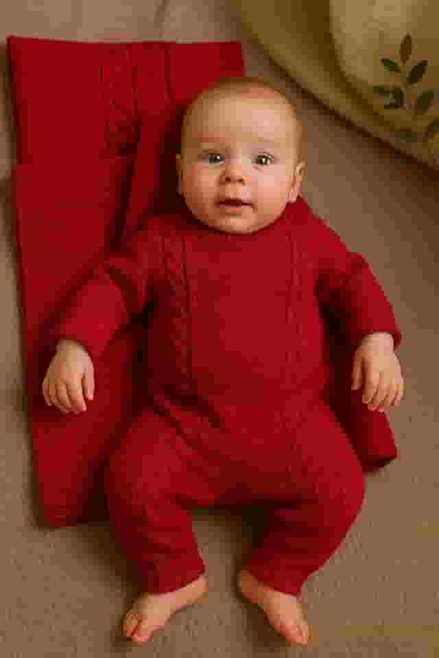 Saida Maternidade De Tricot 2 Pçs Luxo Macacão E Manta 75x75 (vermelho)