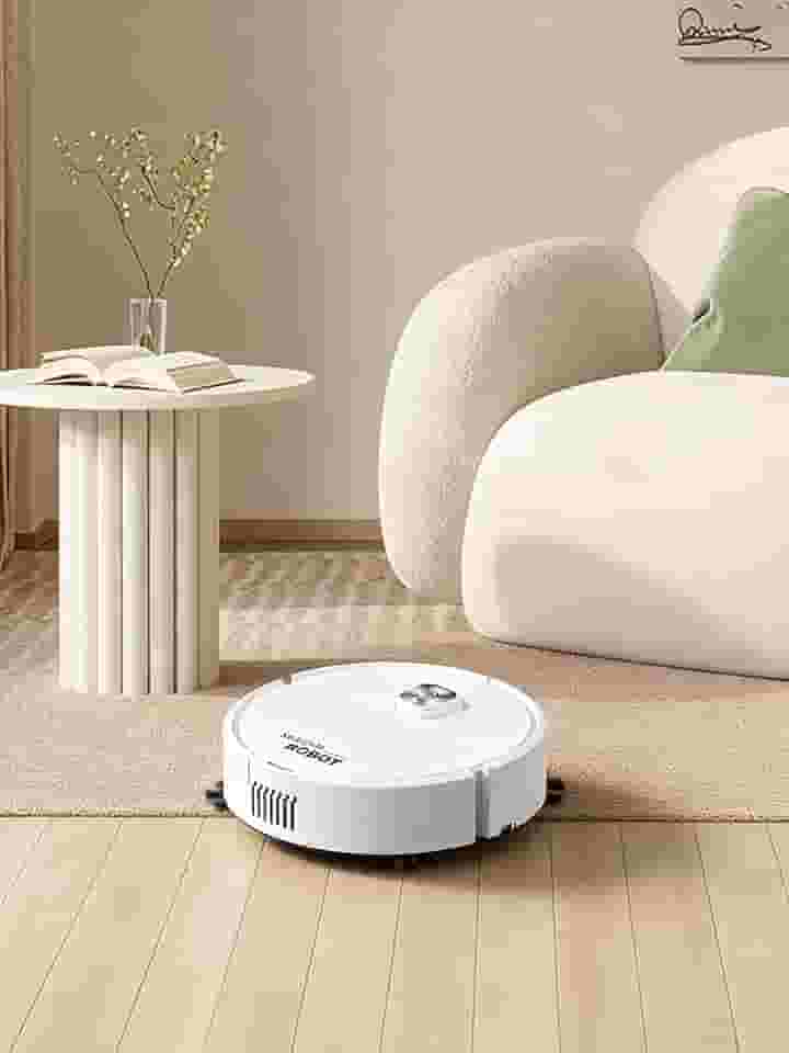 Mini robô aspirador de pó automático, perfil baixo, silencioso, forte, aspirador de chão para dormitório, quarto infantil, apartamento pequeno