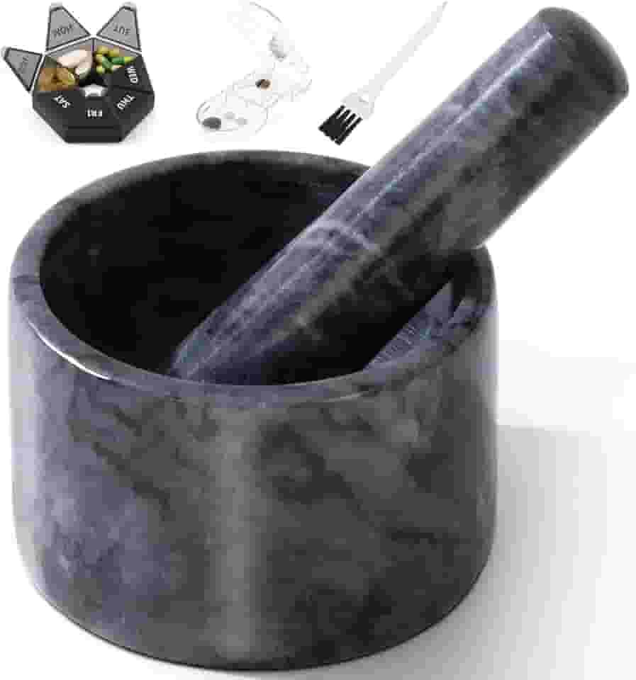 Triturador de comprimidos, conjunto de mini mármore e pilão, triturador de pílulas, pó fino, moedor de comprimidos para mãos artríticas