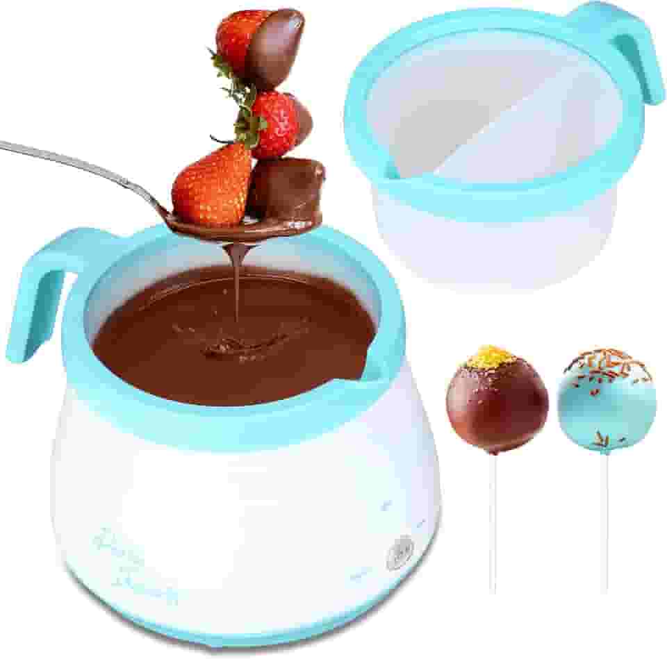 Panela para derreter doces e chocolate com 2 panelas, derrete chocolate doce em alguns minutos, ideal para bolos, bolos, bolos, 2,5 xícaras, água-marinha