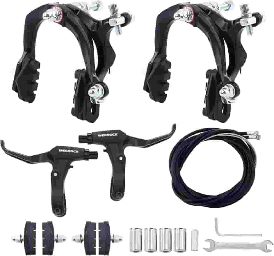 WEEROCK Conjunto de freio de bicicleta Calip, conjunto de freio C dianteiro e traseiro, conjunto de freio de aro com alavancas de freio de liga de alumínio, cabos de bicicleta para bicicleta infantil,