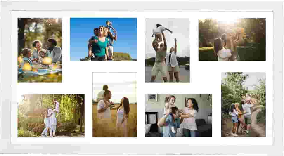 Porta Retrato 10x15cm Painel Multifotos Fotos Parede (1 Unidade, Branco, 8 Fotos)