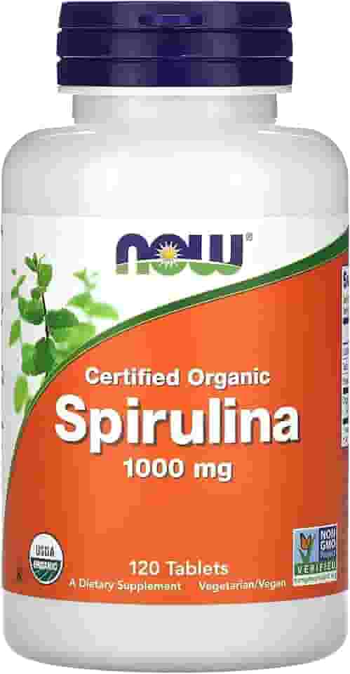 NOW Foods Spirulina 1000 Dupla Força 120 Tabls Importado