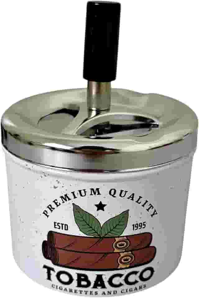 Cinzeiro De Inox Com Tampa E Reservatório Grande 12x9cm (MOD B)