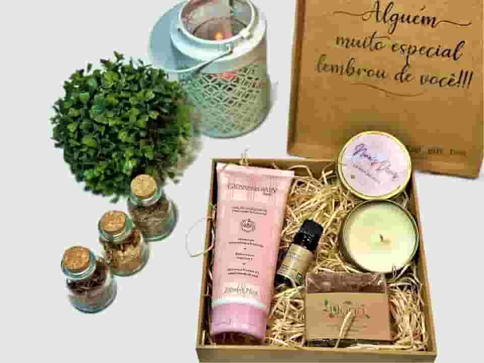 Cesta de presente Spa Presente de aniversário Kit de Presente Hidratante Vela Sabonete Barra Natural Oléo Essencial Mulher Dia das Mãe Natal