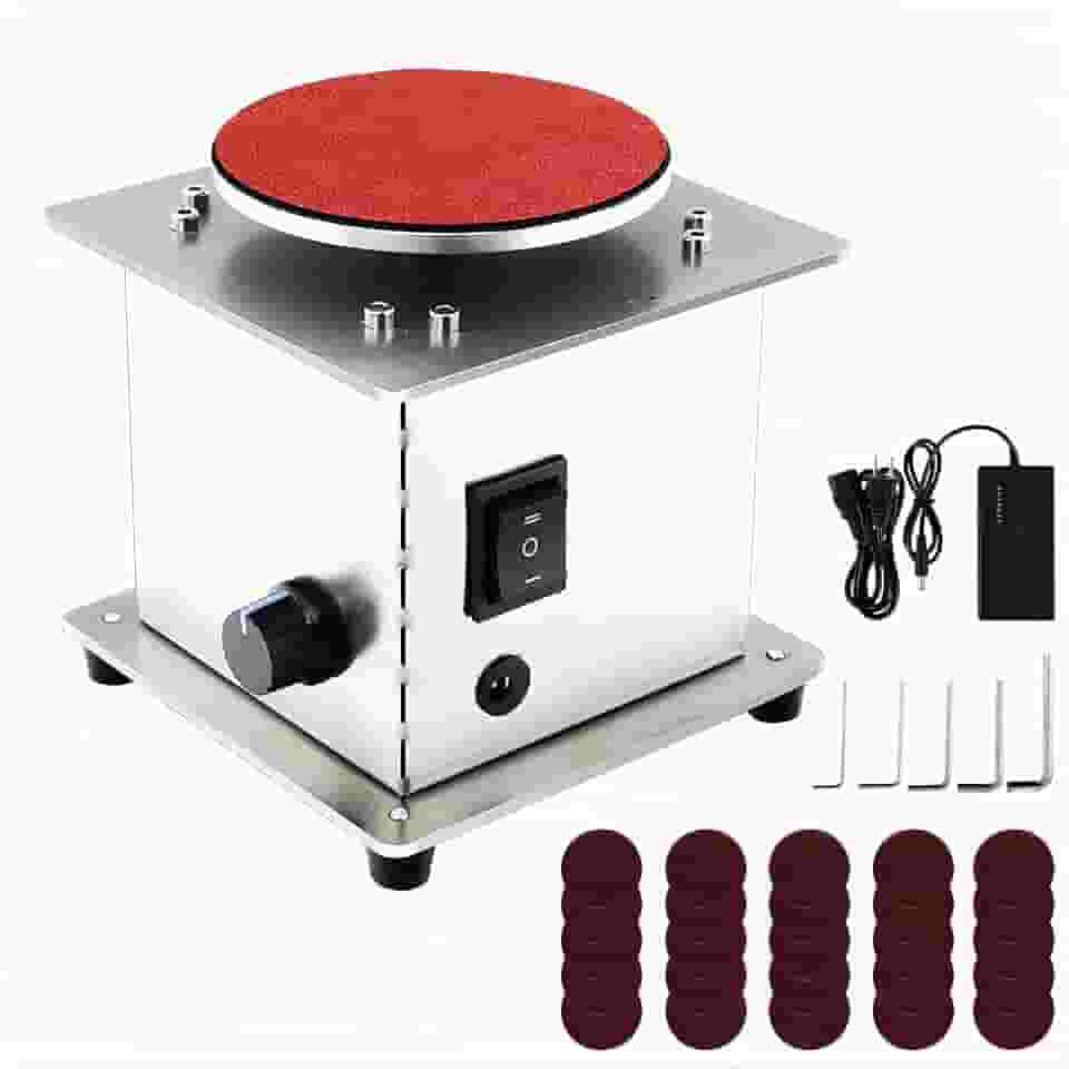 KZU Mini Lixadeira De Bancada 4", Mesa Elétrica 110 V, Disco Lixa 6000 Rpm Com 20 Lixas Para Trabalhar Metal, Alumínio E Madeira, Velocidade Ajustável