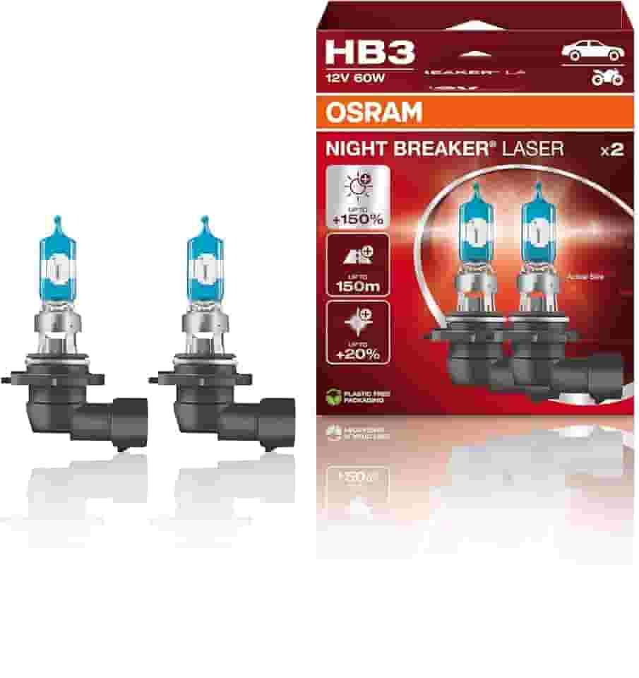 Lâmpada HB3 OSRAM Night Breaker Laser, Luz Branca/Amarela