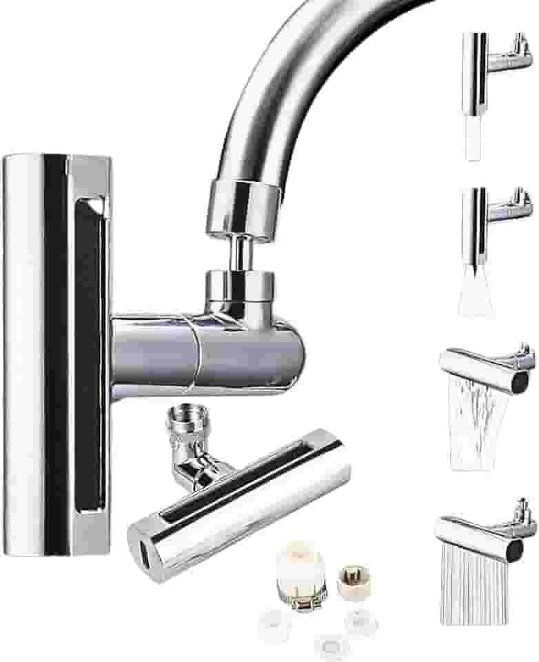 Pulverizador de Torneira para Pia de Cozinha, Torneira Multifuncional, Torneira 4 em 1, Pulverizador em Cascata, Adaptador de Torneira de Pia de Cozinha, Adaptador de Torneira de Pia de Cozinha 360º