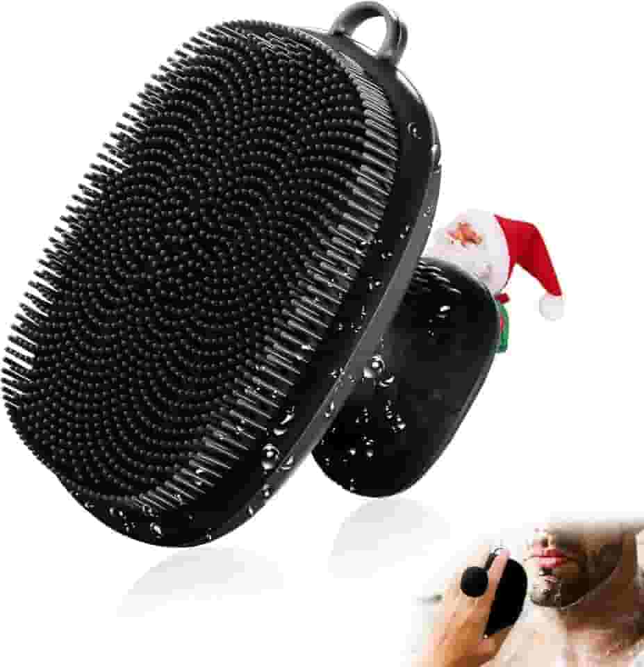 VWMYQ Esfoliante facial de silicone para homens Escova de limpeza facial de silicone Escova manual de limpeza à prova d'água Cuidados com a pele Escovas de rosto para limpeza e esfoliação (preto)