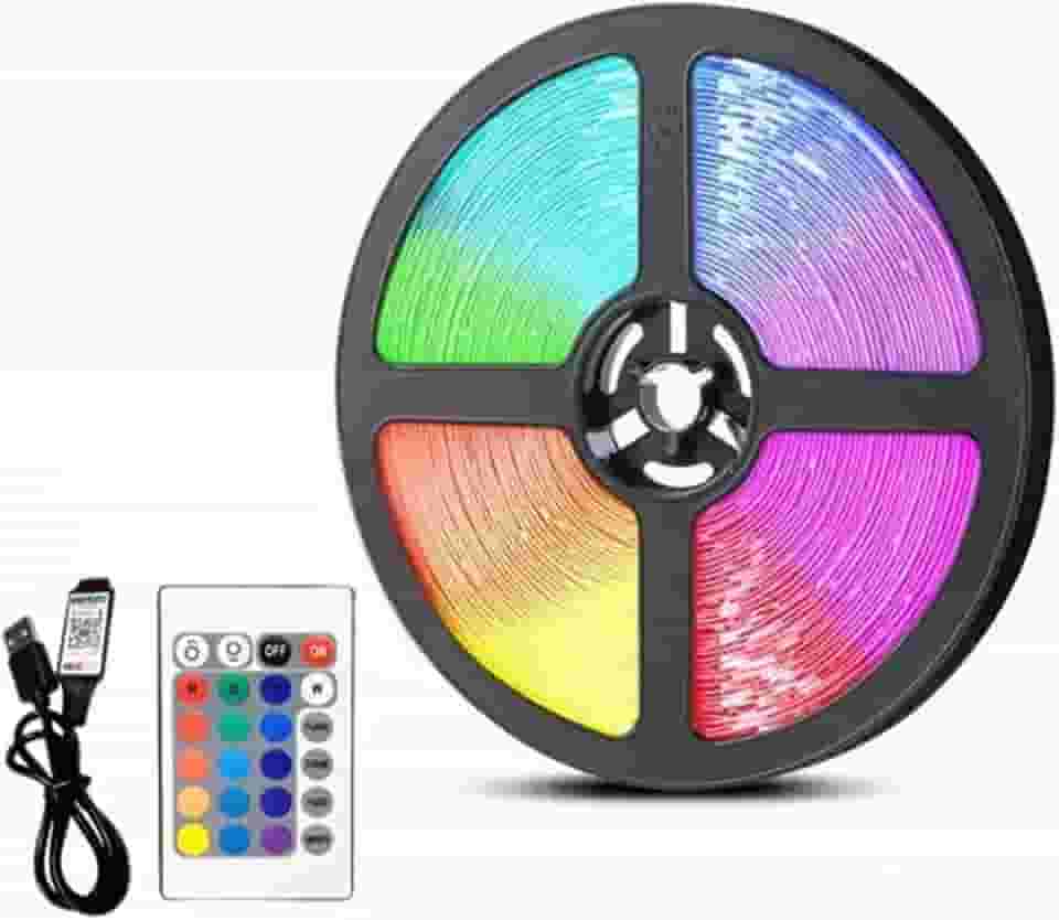 Fita LED RGB 5050 3Metros IP65 - Controle Remoto e Fonte Completa (COLORIDA)