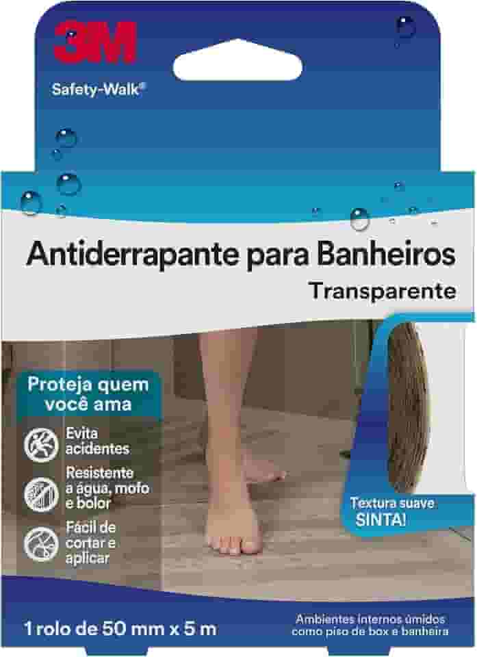 3M, Fita Antiderrapante Para Banheiros, Safety-Walk, Transparente, 50mm x 5m, 1 Unidade