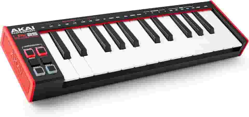 Akai Professional LPK25 - Controlador de Teclado MIDI USB com 25 Teclas Sensíveis de Sintetizador para Mac e PC, Arpejador e Software de Produção Musical
