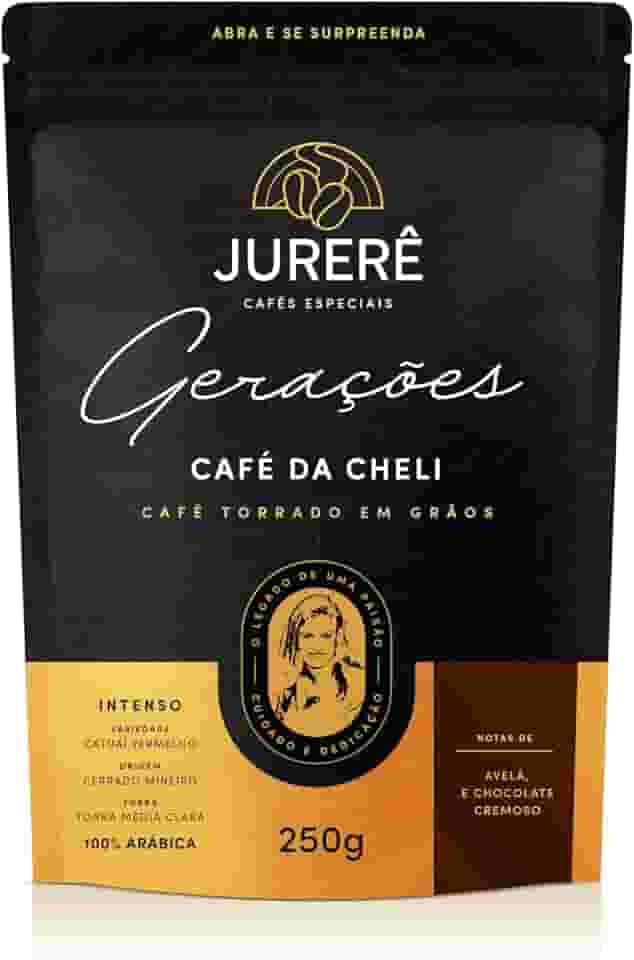 CAFÉ JURERÊ ESPECIAL EM GRÃOS 85+ DA CHELI, NOTAS CHOCOLATE CREMOSO E AVELÃ, CATUAÍ VERMELHO, CERRADO MINEIRO, TORRA MÉDIA CLARA 250G