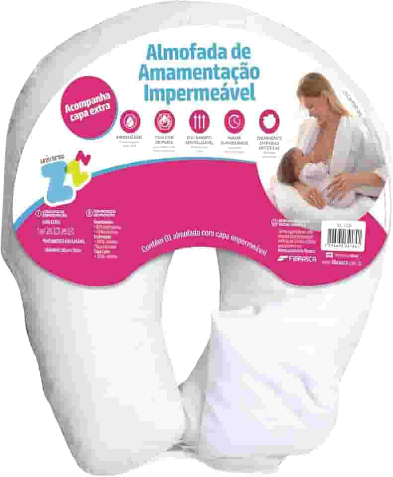 Almofada de Amamentação Travesseiro Impermeável - 50x50cm - Fibrasca, Branca