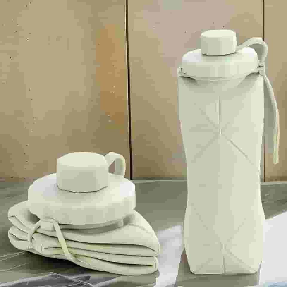 Garrafa Retrátil Dobrável De Silicone, Portátil, Compacta, 600ml, Livre De BPA, Ideal Para Viagens, Academia, Trabalho, Marca VARENZIA