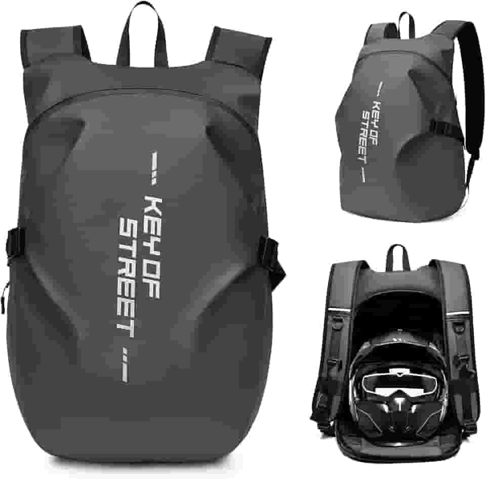 Mochila para Motociclista 40L Impermeável - Capacete Integrado, Grande Capacidade e Resistente à Chuva da Amazônia"