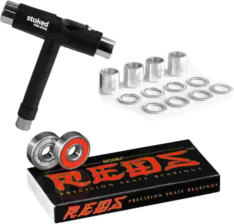 Bones Reds Rolamentos de Skate Pacote com 8 [Para Skates, Longboards, Scooters, Spinners]