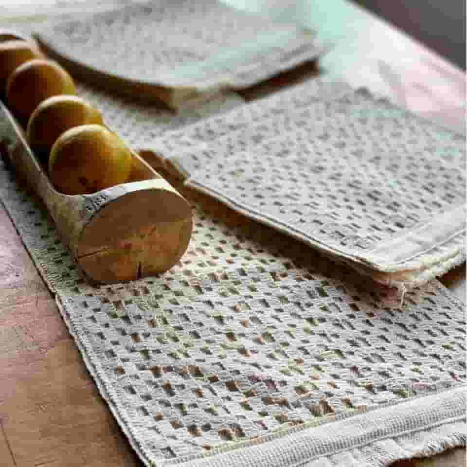 Jogos Americanos Sofisticados e Caminho de Mesa em Algodão Macramê Mesa Posta Decoração, Cor Cru