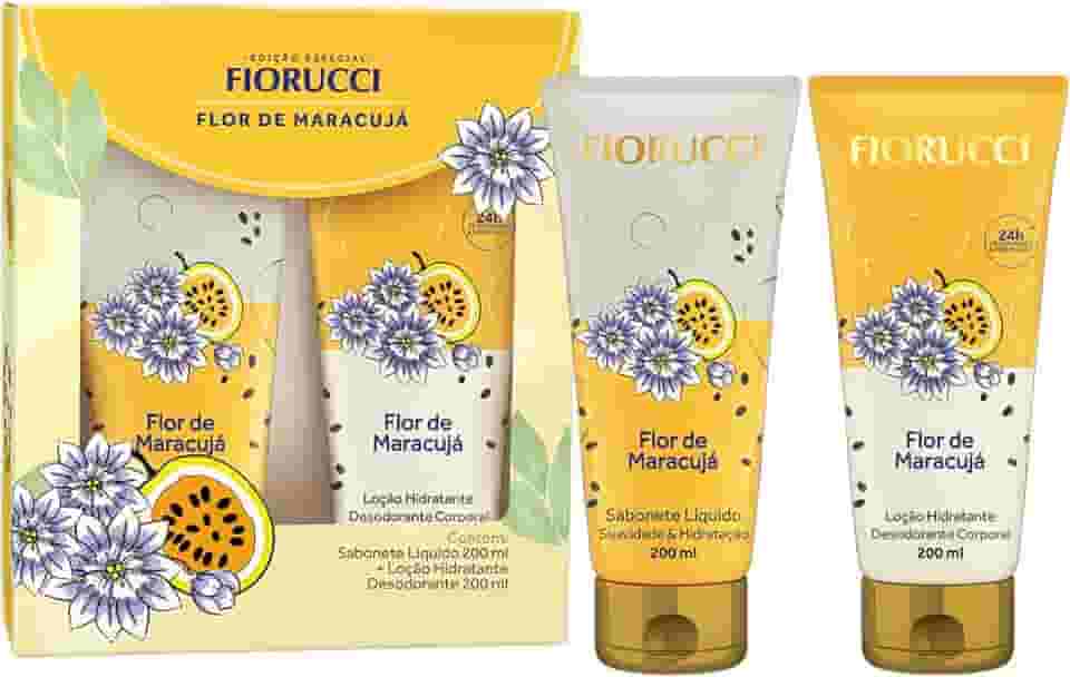 FIORUCCI Kit Sabonete Líquido 200ml + Loção Hid. 200ml FLOR DE MARACUJA
