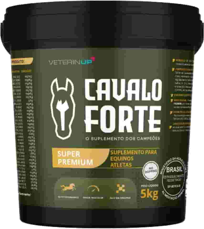 Suplemento Cavalo Forte Super Premium 5kg | Energia, Resistência e Recuperação Muscular | Para Cavalos Atletas com Aminoácidos, Vitaminas e Minerais – Formulado por Veterinários | VeterinUp