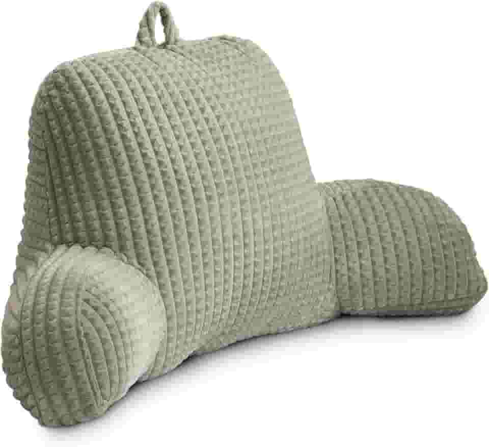 Holawakaka Travesseiro de leitura para adultos com braços, encosto de leitura e descanso para sentar na cama, descansar na cama, descansar, trabalhar no laptop, almofada de apoio para braços e costas