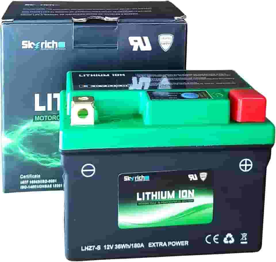 Bateria SkyRich Lítio – LHZ7-S Extra Power – CCA 315A (YTZ6V / YTZ6S / YT5L-BS / YTX5L-BS / YTX5L / YTZ7S)