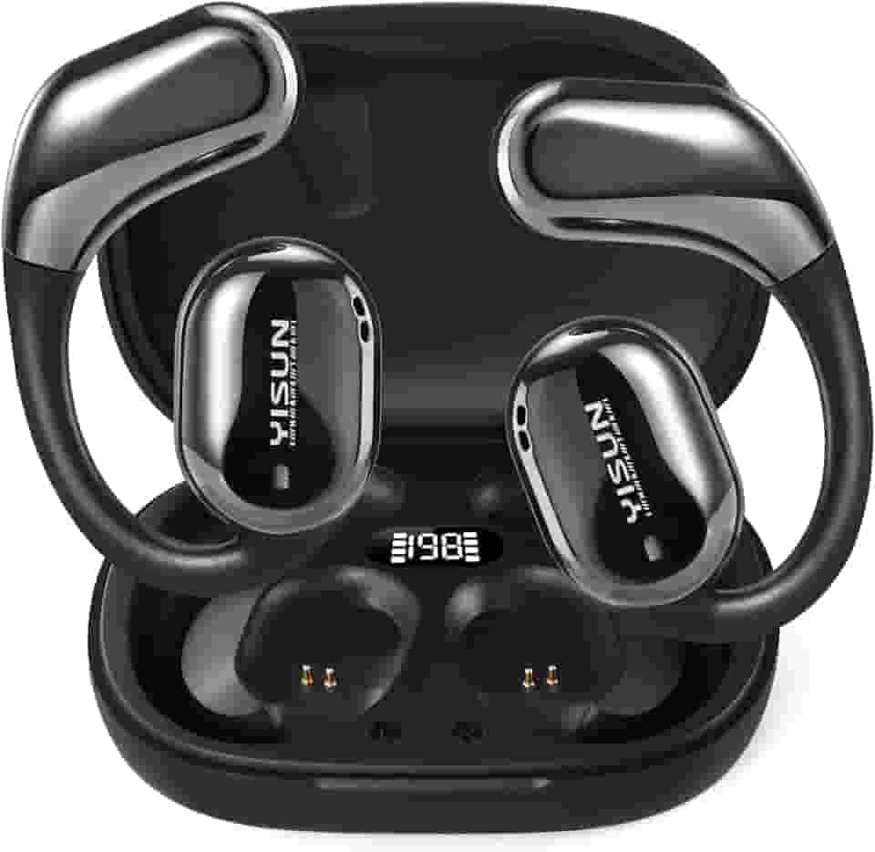 YISUN Fones de ouvido de tradução em tempo real, tradutor de IA com tradução de 163 idiomas e acentos, fones de ouvido sem fio OWS bateria longa para viagens, negócios, aprendizagem, iOS Android