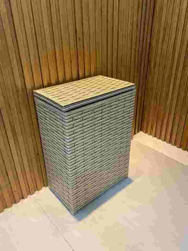 Cesto para Roupa Suja em Fibra Sintética Moderno - 45 litros 30X30X60 cm (Cappuccino)