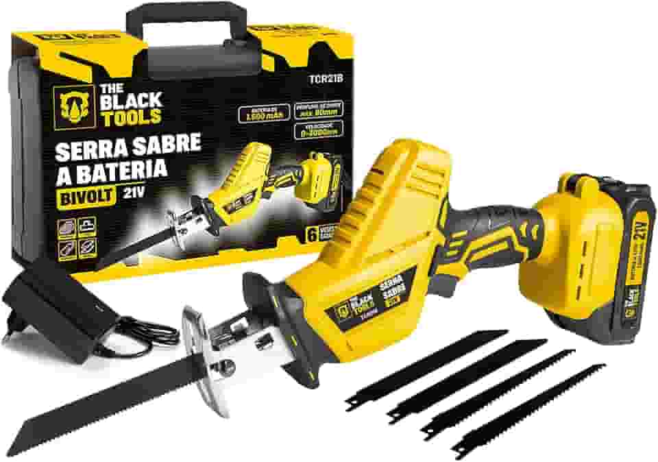 Serra Sabre A Bateria 21v Profissional Portatil 3000 Rpm Tcr21b The Black Tools