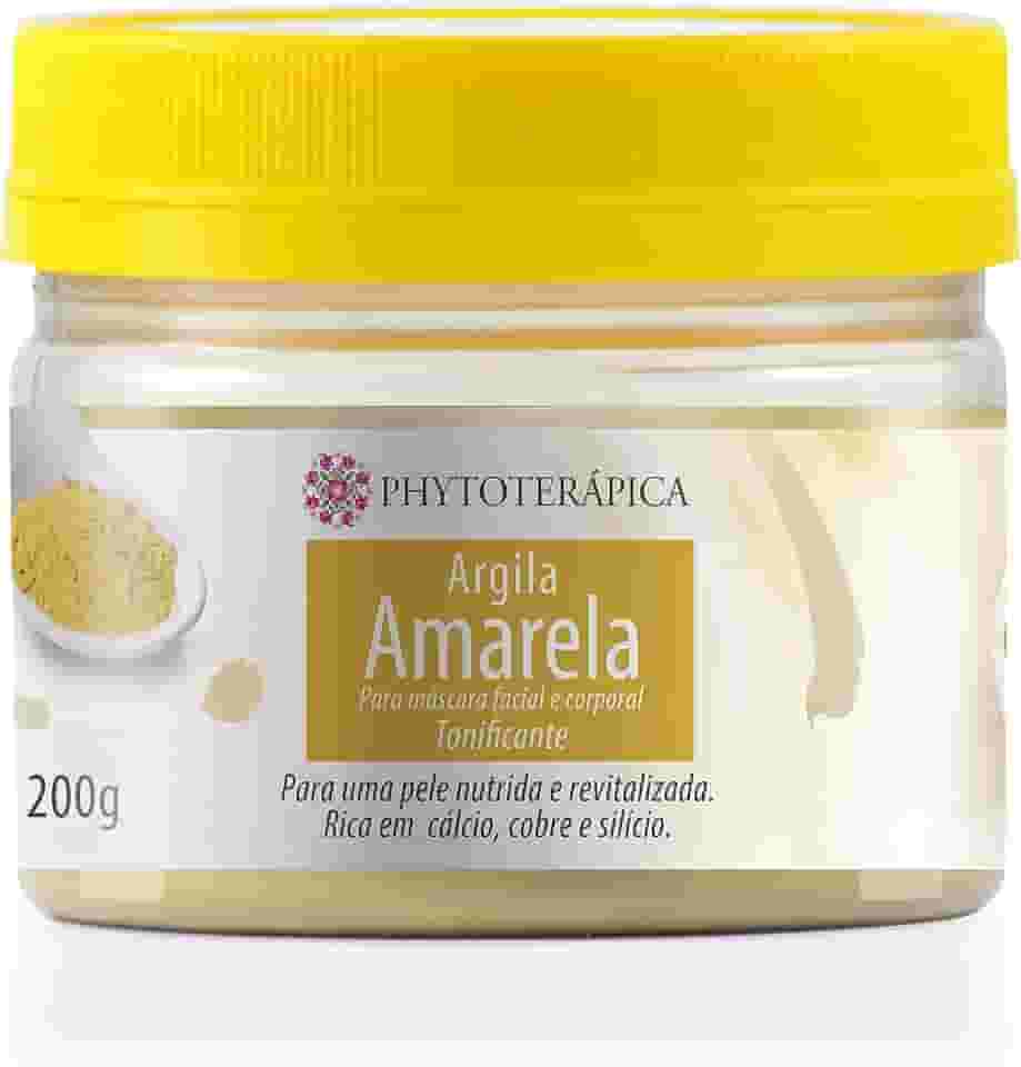 PHYTOTERAPICA- Argila Amarela -Aromaterapia -Máscara facial e corporal -Para pele nutrida e revitalizada, elimina resíduos, previne o envelhecimento precoce e auxilia na remoção de mancha solar - 200g