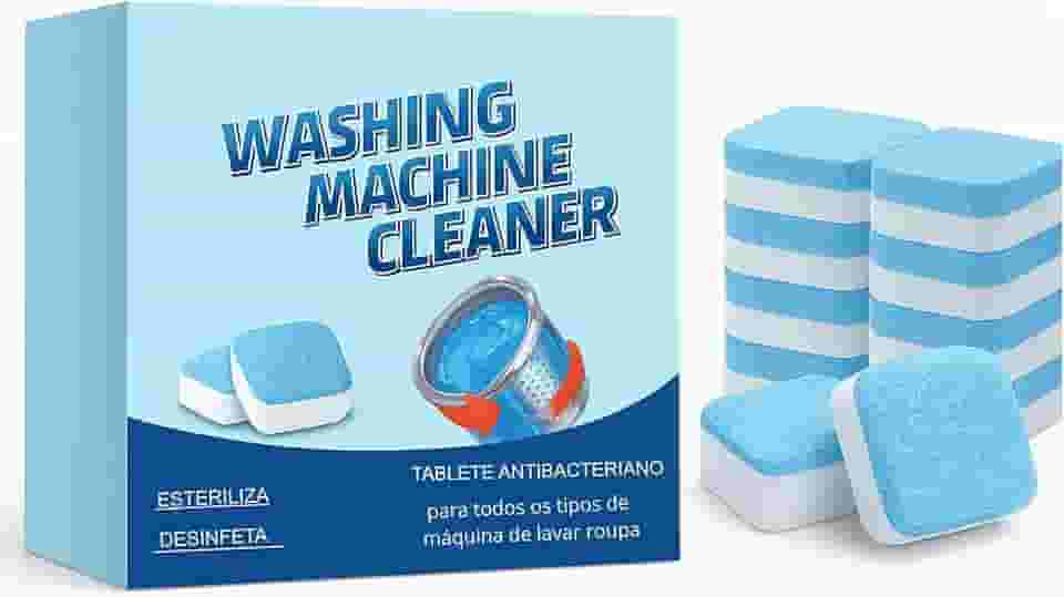 Pastilhas Premium para Máquina de Lavar Roupas – Kit 12 Unidades | Limpeza Profunda Profissional, Anticalcário, Elimina Odores e Resíduos | Alta Performance para Máquinas Frontais e Superiores