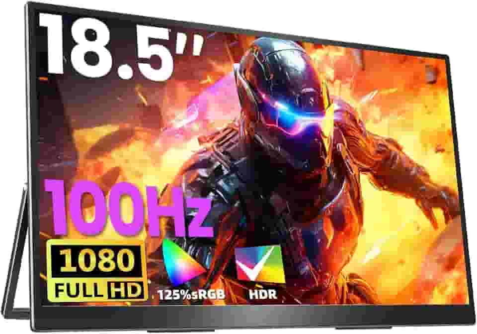 Bettdow Monitor Portatil 18,5'', FHD 1080P Monitor Portátil Conectado Com USB C Dupla/HDMI, IPS Extensor De Tela para Notebook com VESA, Plug and Play